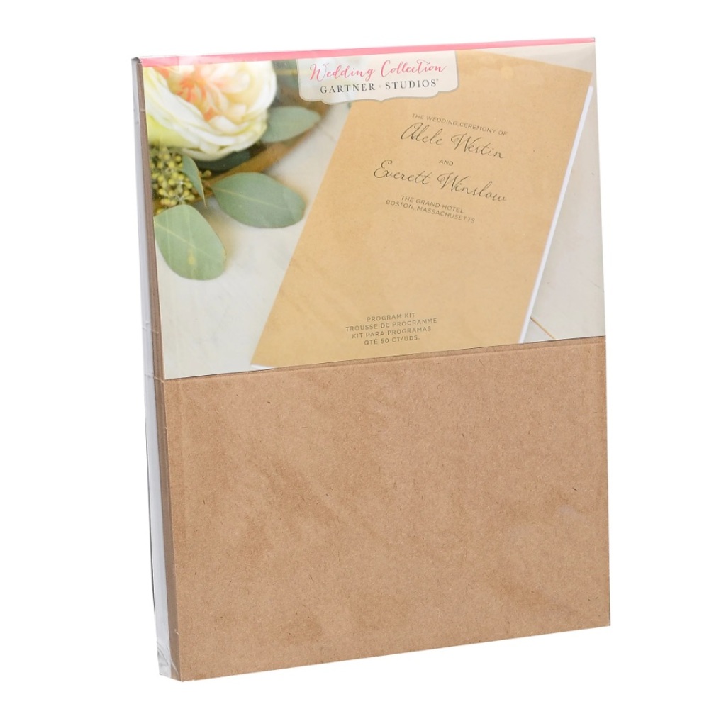 Gartner Studios Wedding Collection Kraft Bifold Program Pack of 50